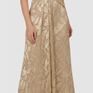 Adrianna Papell Gold Leaf formal dress size 16 gold